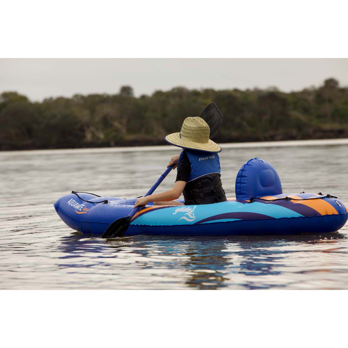 Glide Inflatable Kayak Aquavate Junior Dark Blue BCF