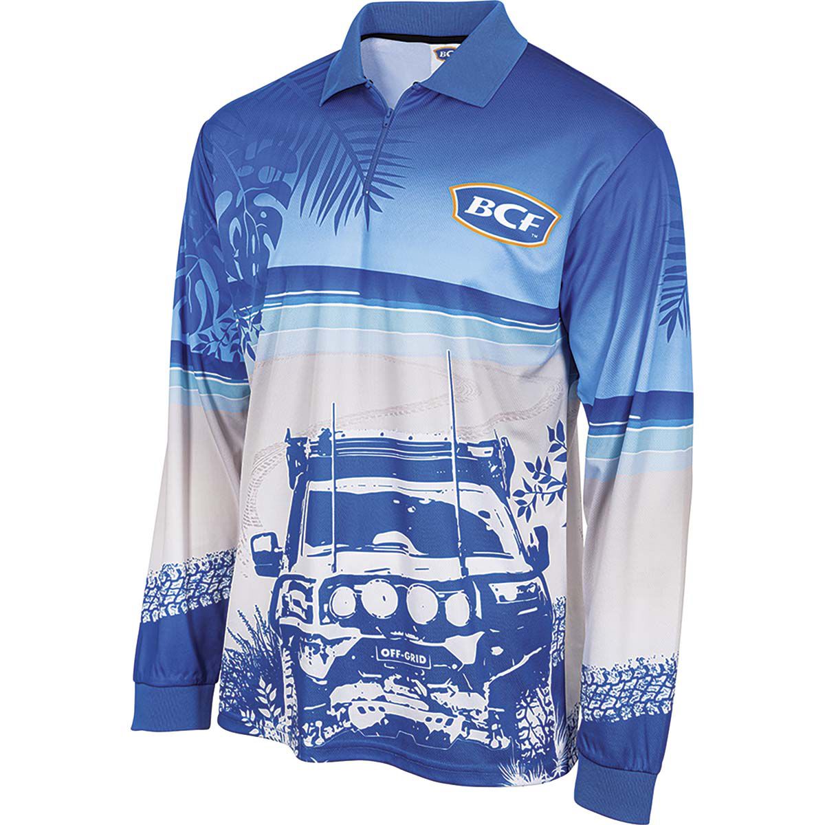BCF Men&rsquo;s Beach 4WD Fishing Shirt Blue 2XL, Blue, bcf_hi-res