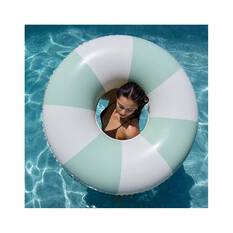 SUNNYLiFE Vacay Olive Stripe Inflatable Pool Tube, , bcf_hi-res