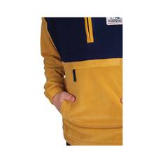 Macpac Kids' Heritage Light Fleece Pullover, Baritone Blue/Honey Mustard, bcf_hi-res
