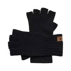 Macpac Unisex Fingerless Merino Gloves, Black, bcf_hi-res