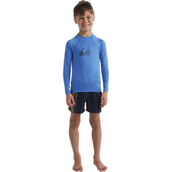 Quiksilver Kids Long Sleeve Rashie, Blue, bcf_hi-res
