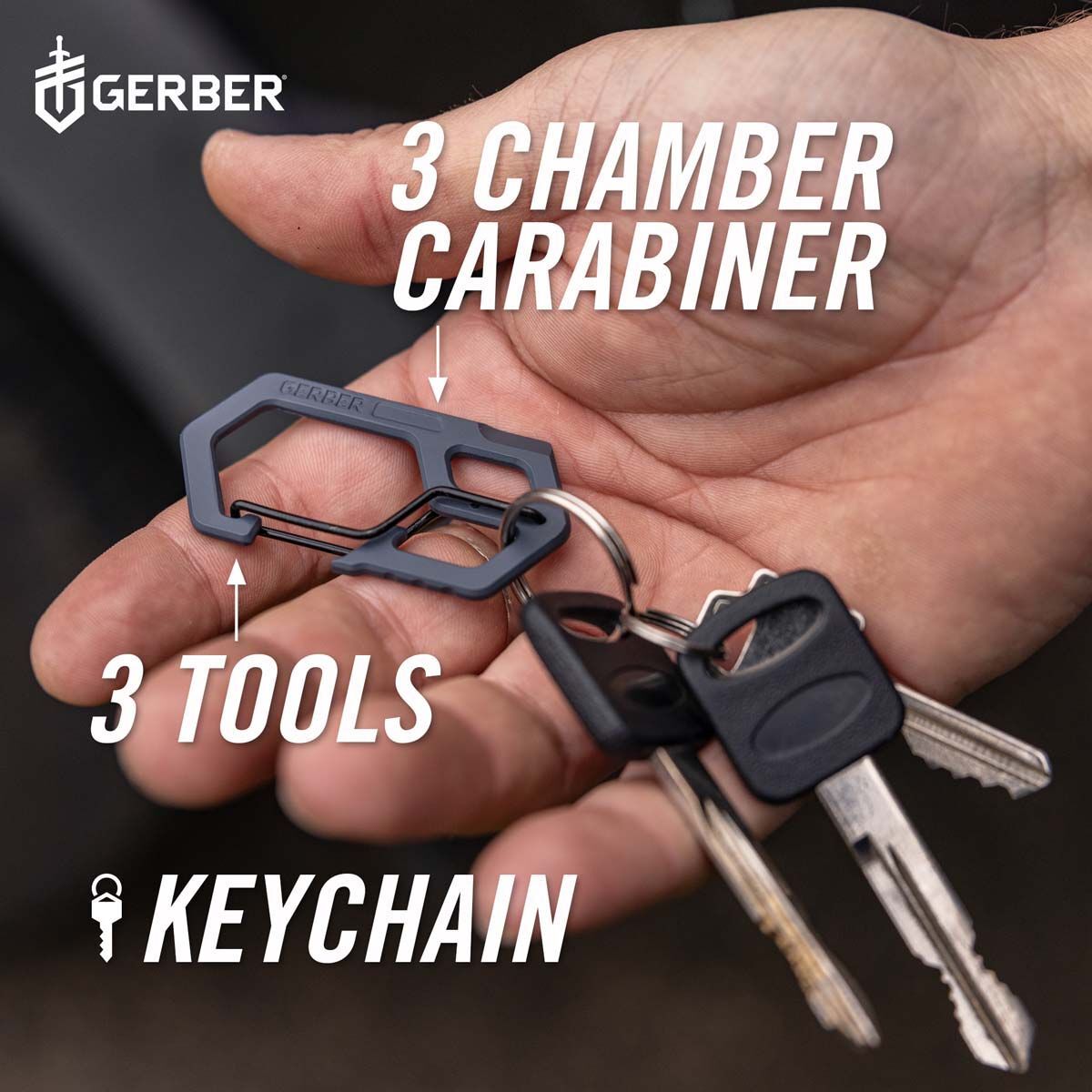 Gerber Keychain Multi-Tool Carabiner Blue, Blue, bcf_hi-res