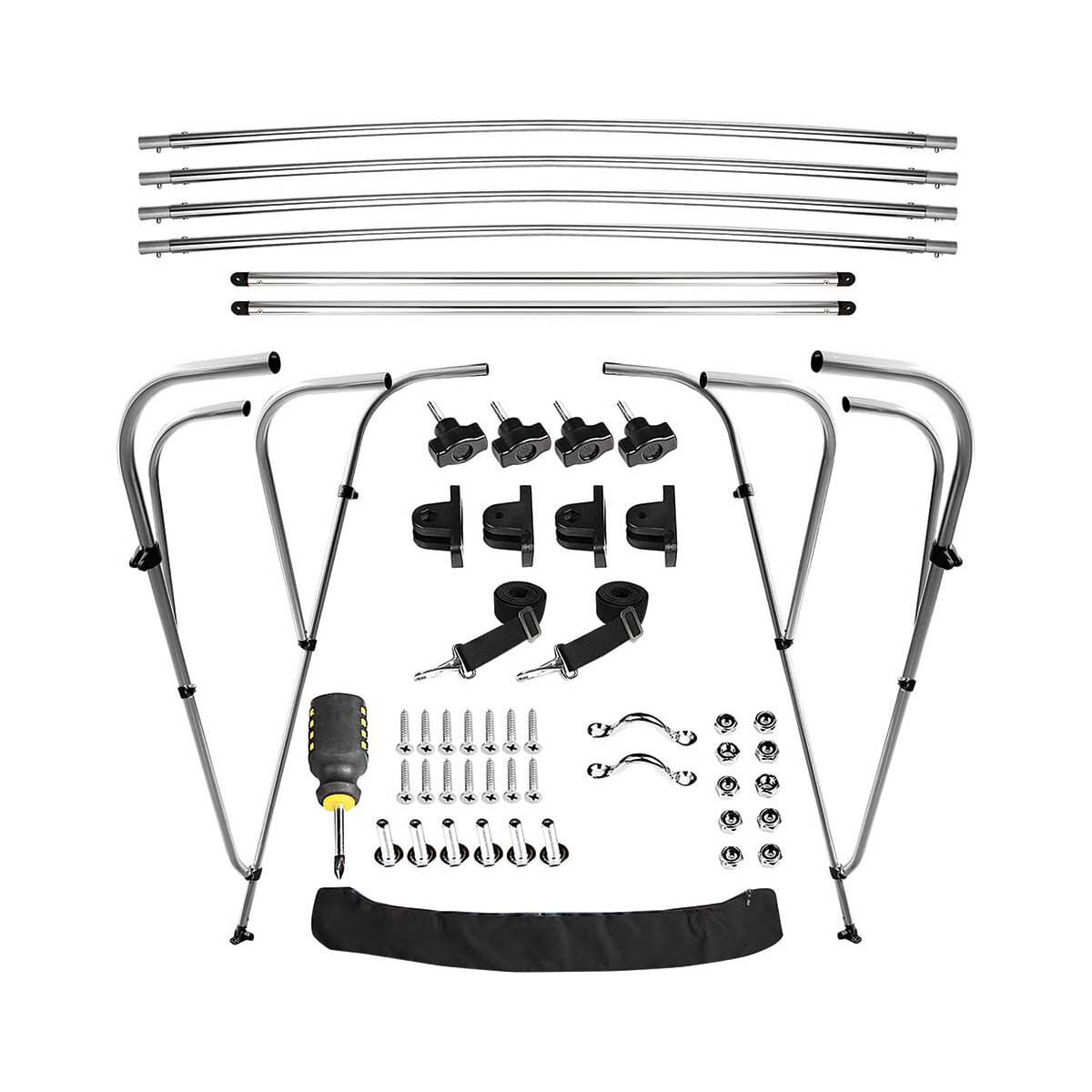 Bowline 4 Bow Black Bimini Kit 1.5-1.7m, , bcf_hi-res