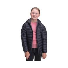 Macpac Kids' Uber Light Hooded Down Puffer Jacket V3, Black, bcf_hi-res