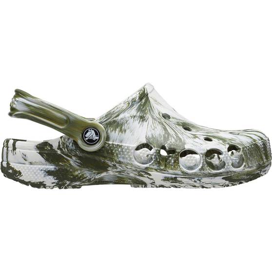 Crocs Unisex Baya Marble Clogs, Army, bcf_hi-res