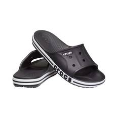 Crocs Unisex Bayaband Slides, Black/White, bcf_hi-res