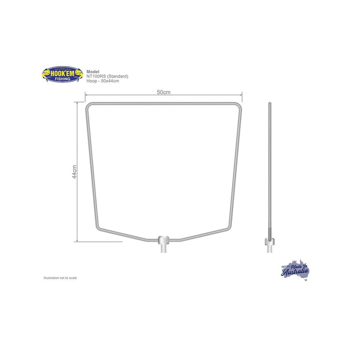 Hook'em Rubberised Standard Landing Net 100cm, , bcf_hi-res