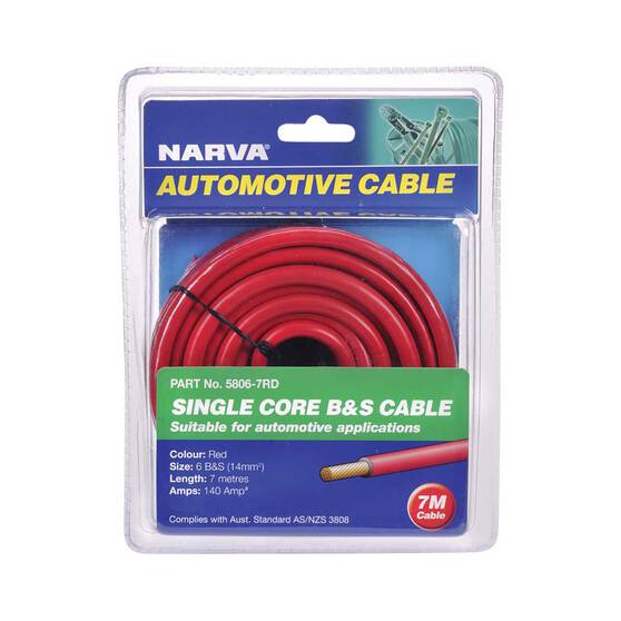 Narva 140A Single Core 6 B and S Cable 7m Red, Red, bcf_hi-res