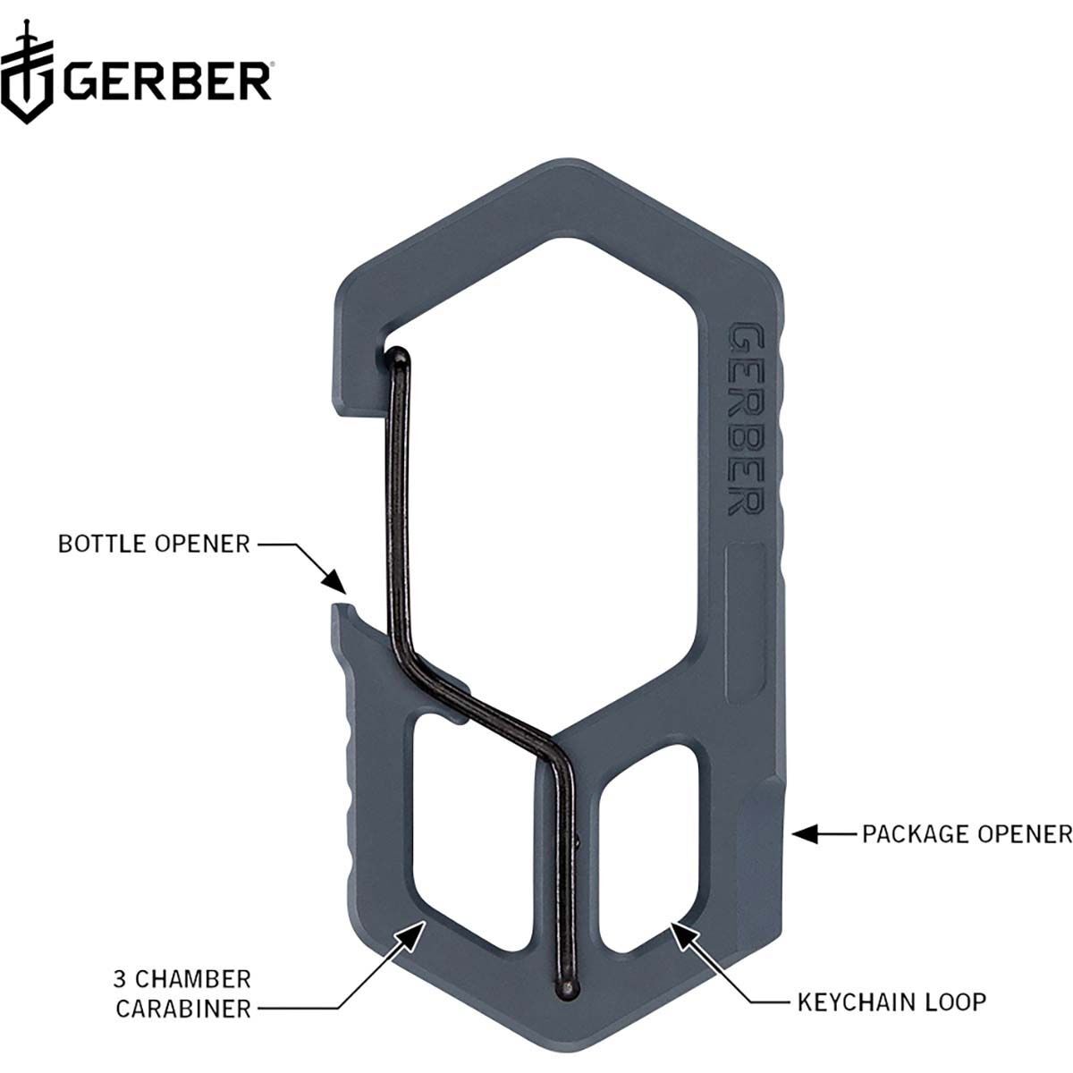 Gerber Keychain Multi-Tool Carabiner Blue, Blue, bcf_hi-res