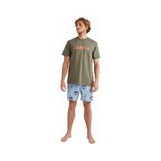 Quiksilver Men's Camouflage Short Sleeve Tee, Olive, bcf_hi-res