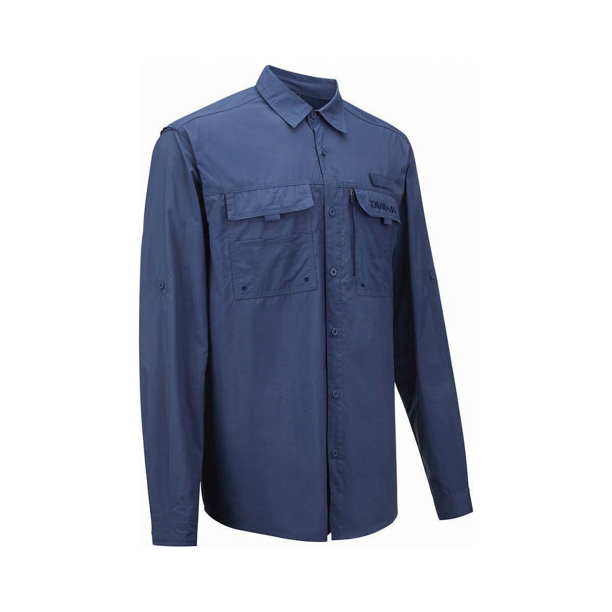 Daiwa Men&rsquo;s Long Sleeve Fishing Shirt, Navy, bcf_hi-res