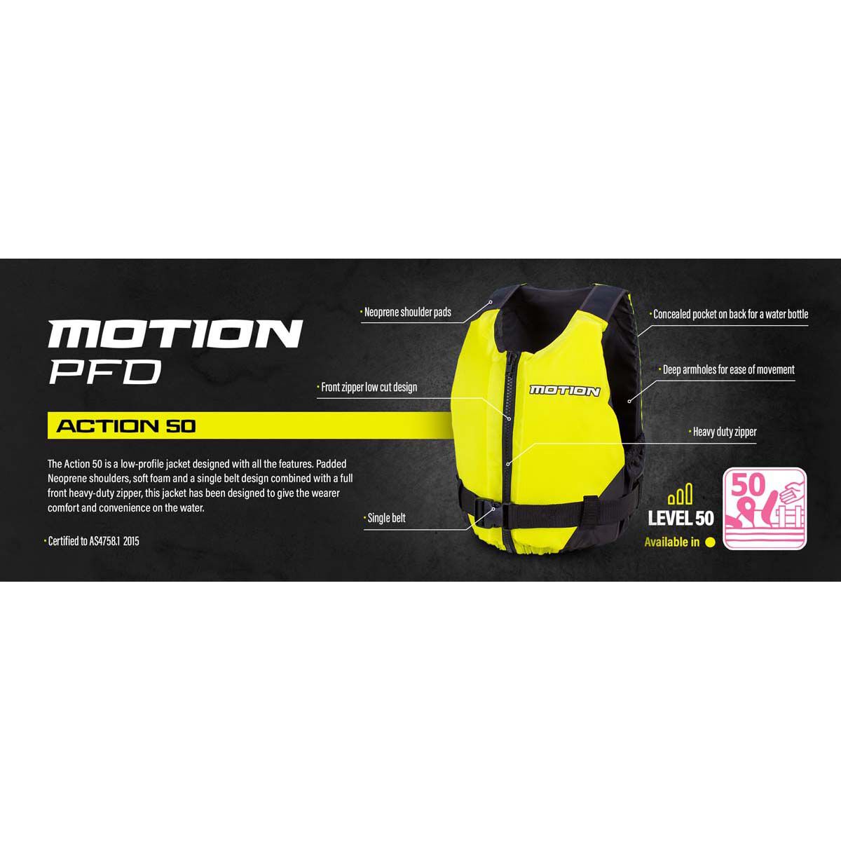 Motion Adults Kayak Action Level 50 PFD, , bcf_hi-res