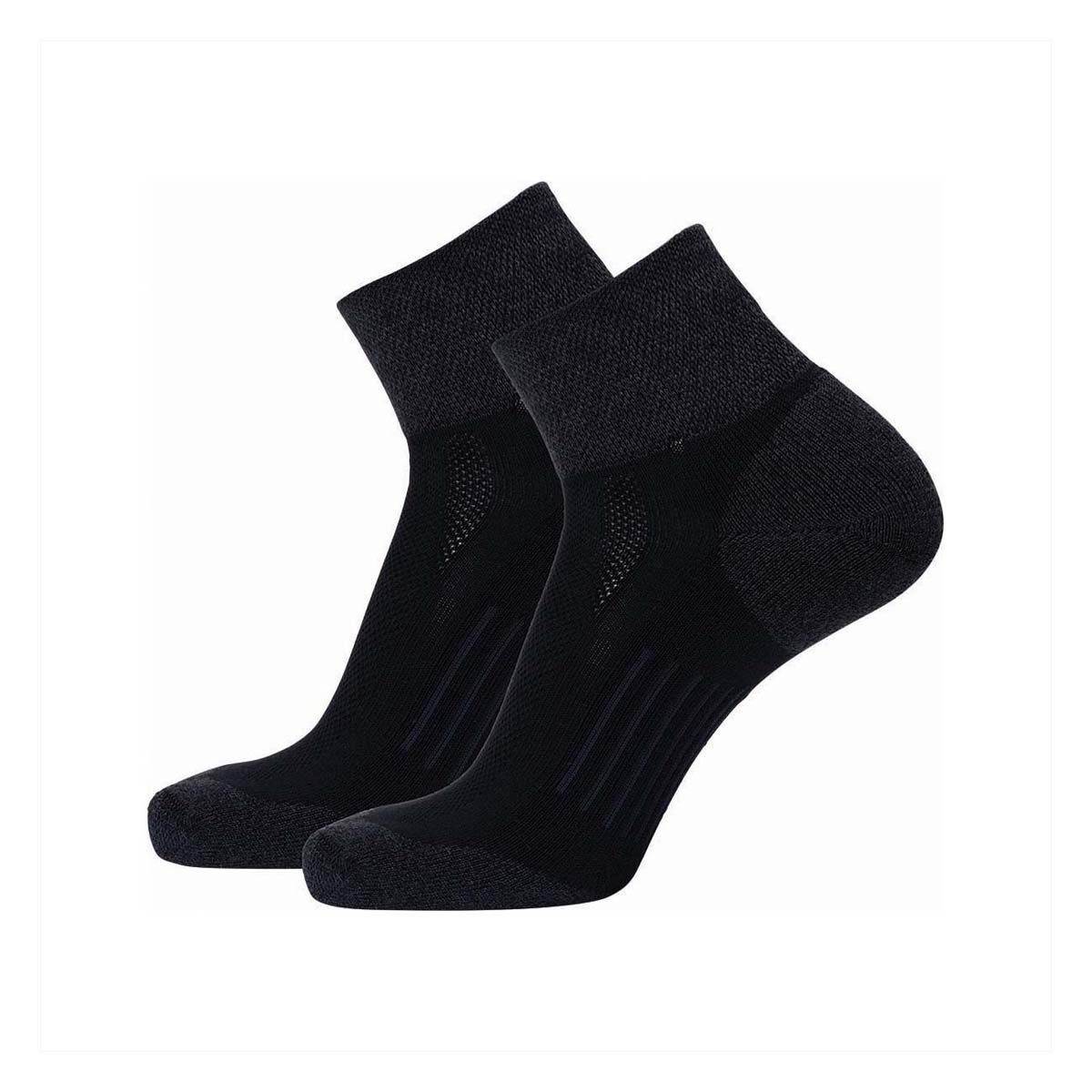 Macpac Trail Quarter Socks - 2 Pack, Black, bcf_hi-res
