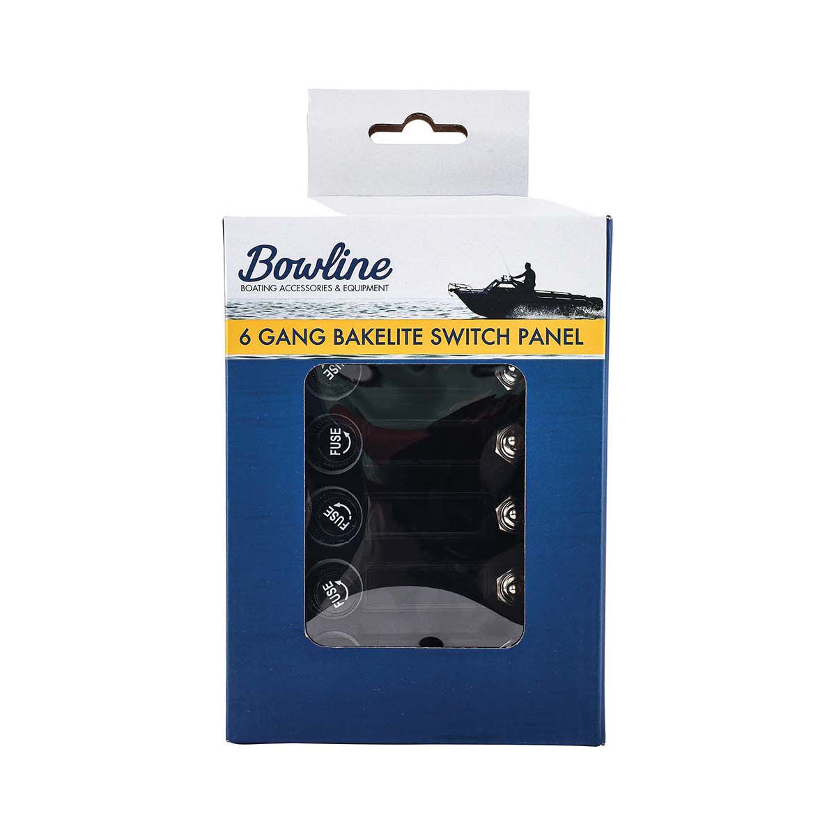 Bowline Switch Panel 6 Gang Bakelite Black BCF