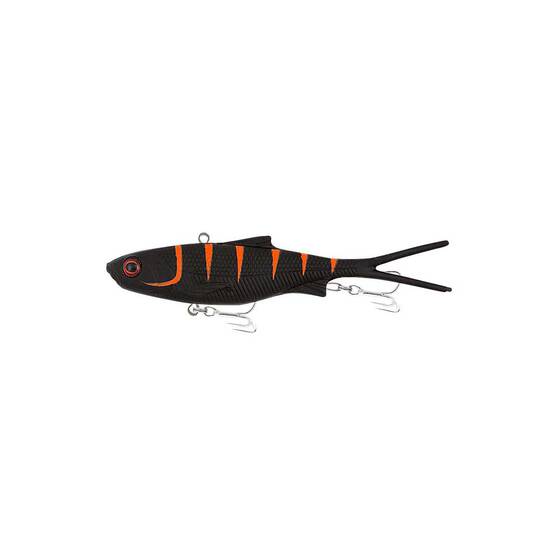 Samaki Vibelicious Fork Tail Soft Vibe Lure 100mm 20g Black Snake Orange, Black Snake Orange, bcf_hi-res
