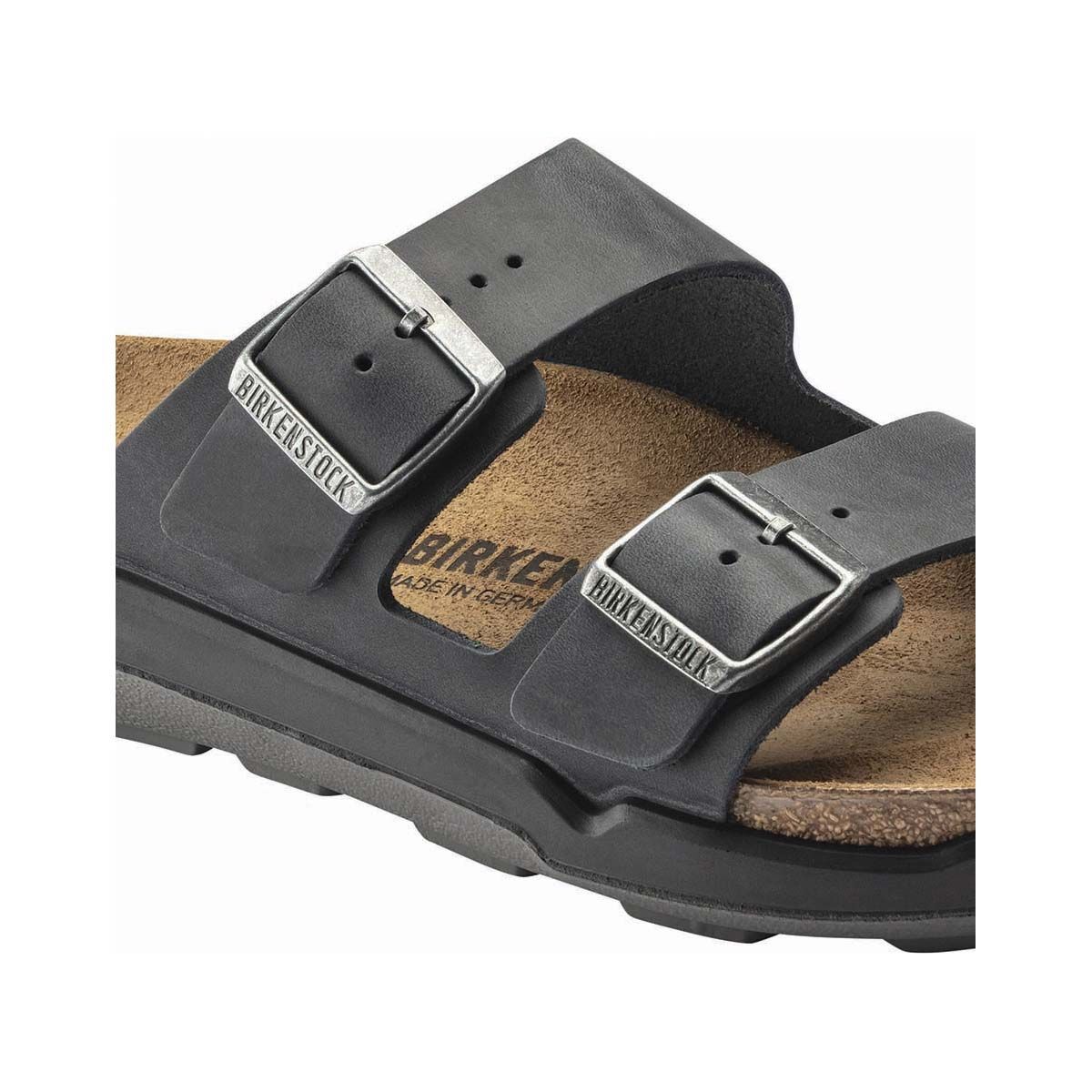 Birkenstock Men's Arizona Cross Town Sandals, Black Waxy/Oil, bcf_hi-res