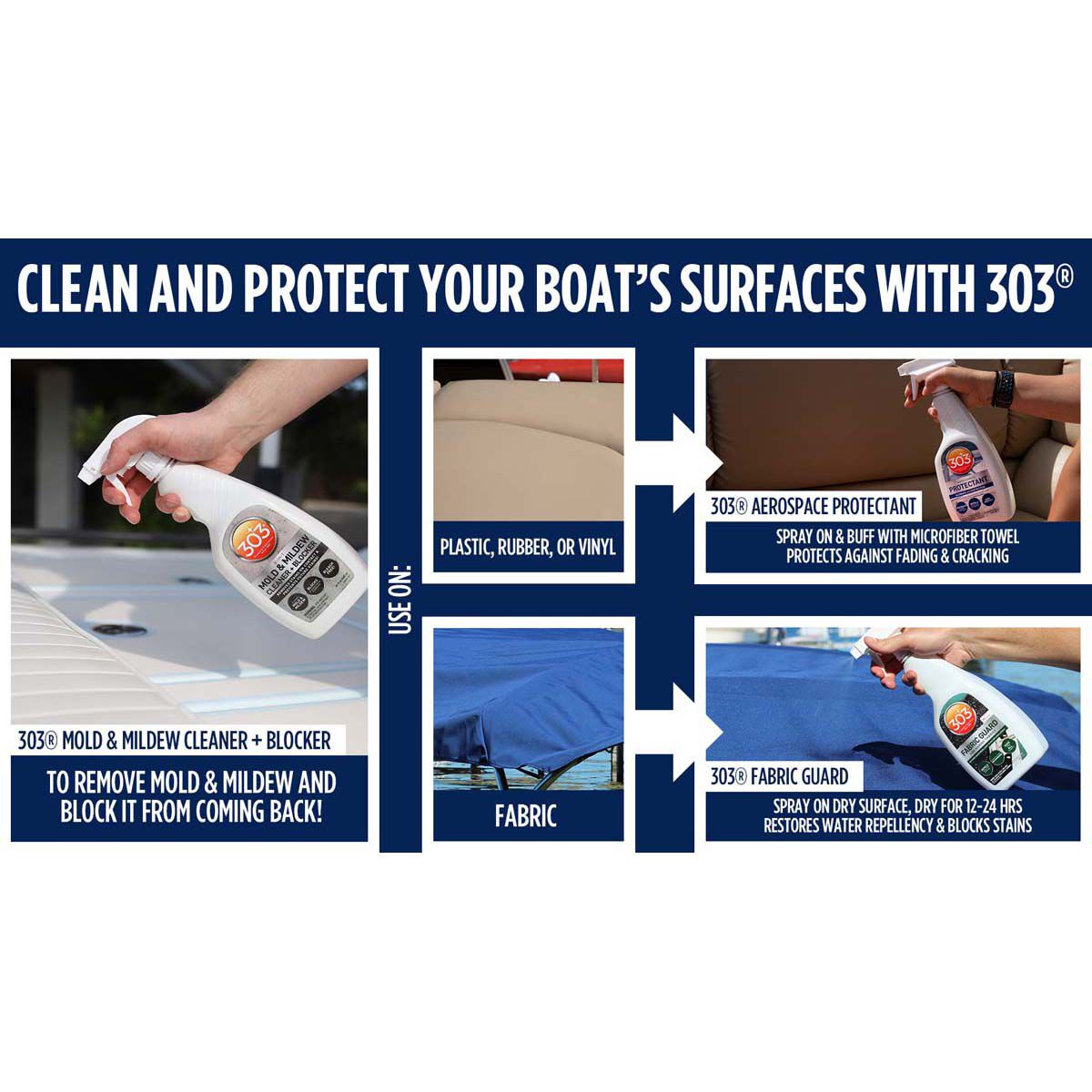 303 Marine Mould & Mildew Cleaner + Blocker 946ml BCF