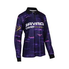Savage Gear Womens Squad Camo Sublimated Polo, Purple, bcf_hi-res