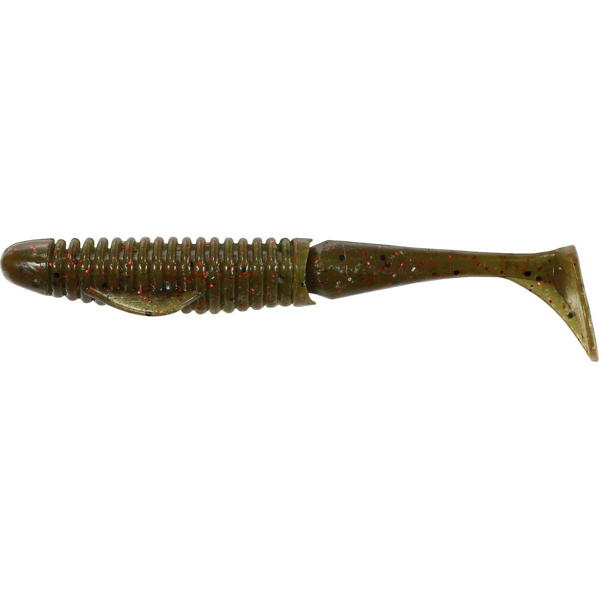 Duo Realis Booster Wake Soft Plastic Lure 3.5in Green Pumpkin Red Fleck, Green Pumpkin Red Fleck, bcf_hi-res