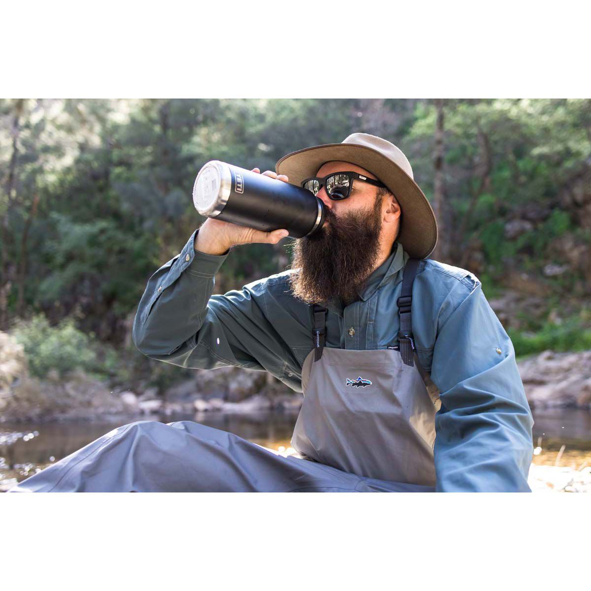 YETI&reg; Rambler&reg; Bottle 46 oz (1.4 L) with Chug Cap Black, Black, bcf_hi-res