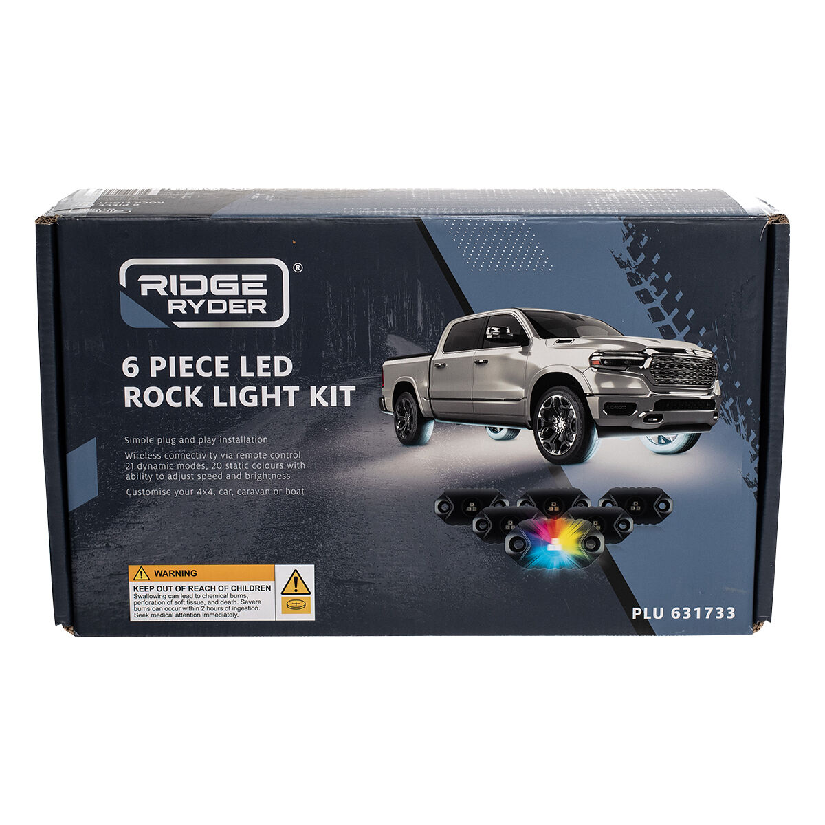 Ridge Ryder RGB LED Rock Lights 6 Piece BCF