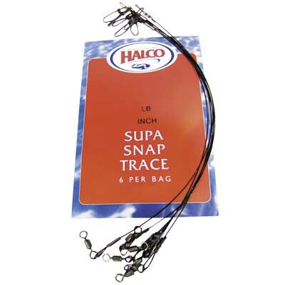 Halco Supa Snap Trace Wire Black 11in 80lb, Black, bcf_hi-res