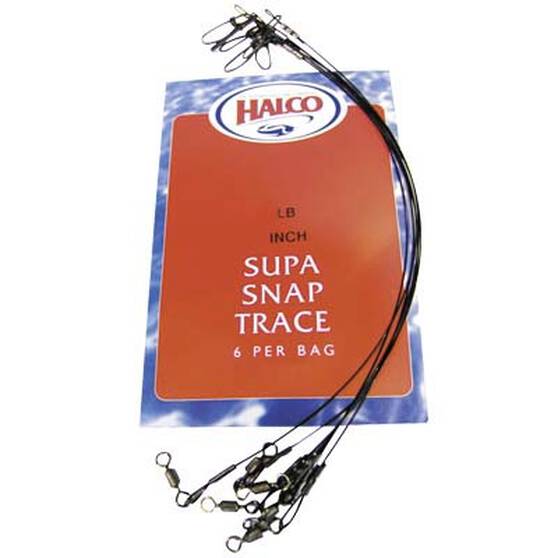 Halco Supa Snap Trace Wire Black 11in 80lb, Black, bcf_hi-res
