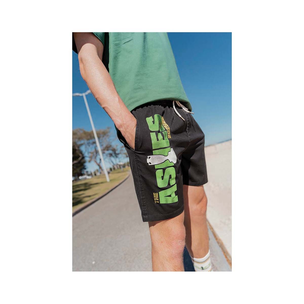 Gilroy x Cricket Australia Men's Ashes Shorts, Black, bcf_hi-res