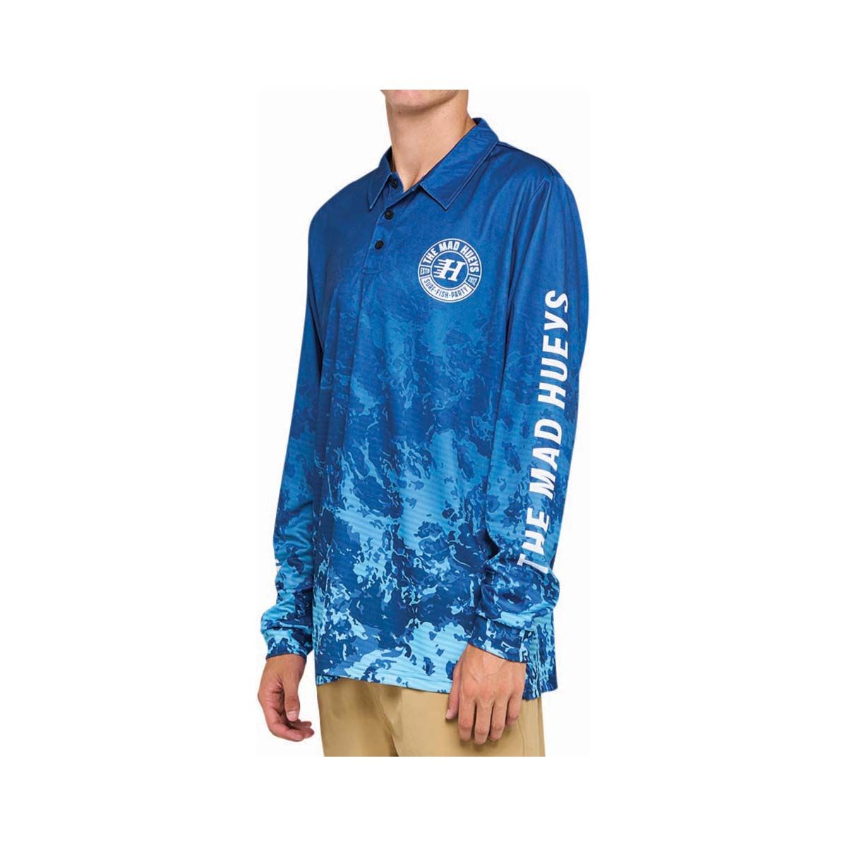 The Mad Hueys Men's Living The Good Life Fishing Shirt, Pacific Blue, bcf_hi-res