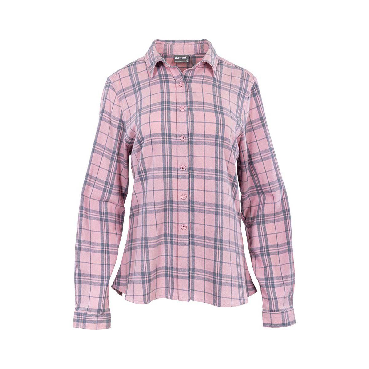 Pink flannel shirt sales womens