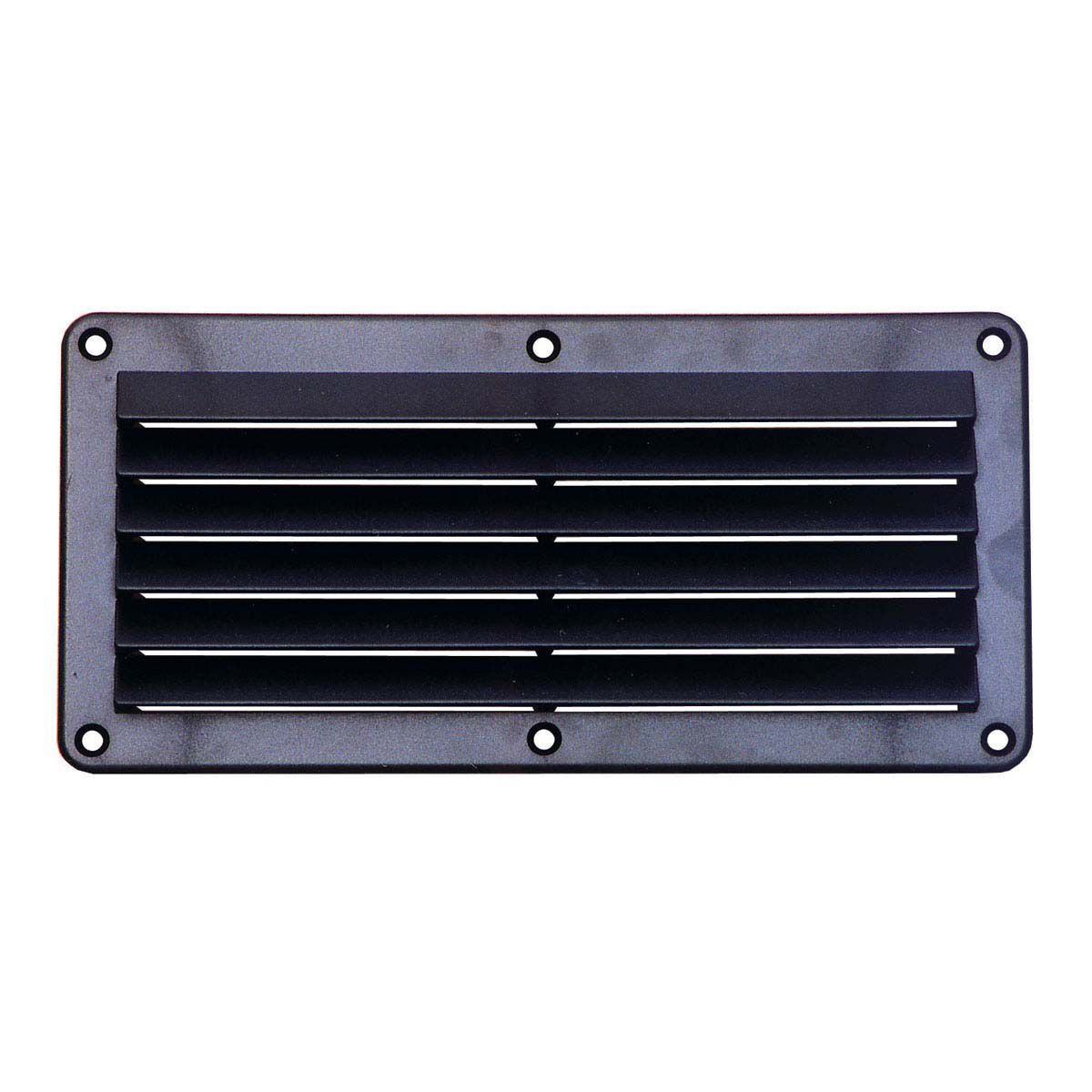 BLA 260x125mm  Black Plastic Rectangular Louvre Vent, , bcf_hi-res