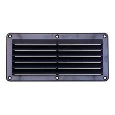 BLA 260x125mm  Black Plastic Rectangular Louvre Vent, , bcf_hi-res