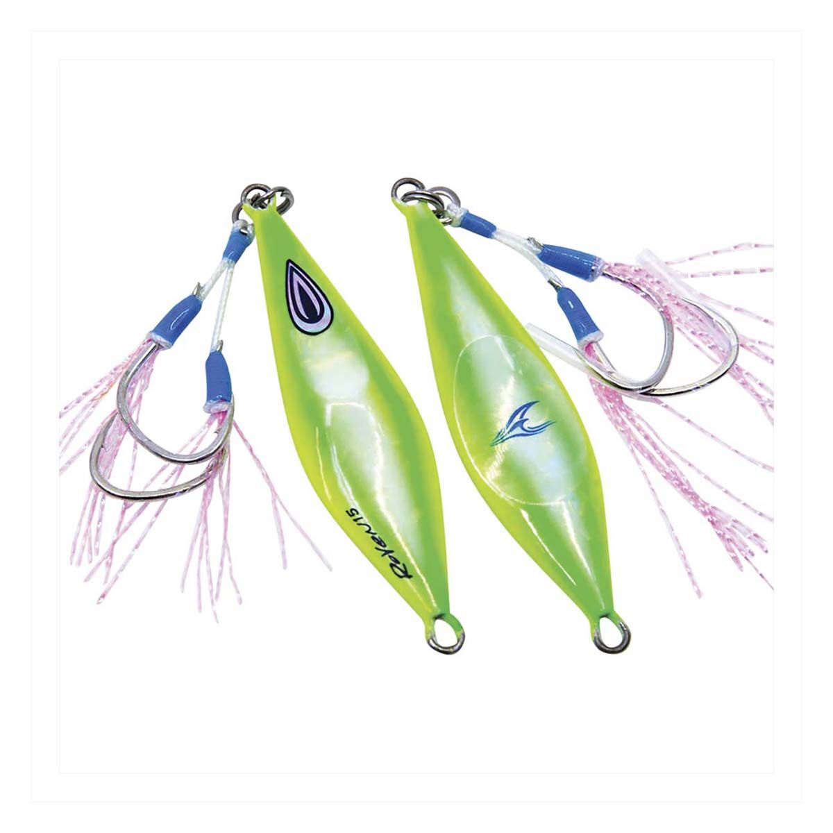 Ocean's Legacy Roven Rigged Jig Lure 15g Lime Green Glow, Lime Green Glow, bcf_hi-res