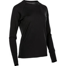 OUTRAK Women's Merino Long Sleeve Top Black 8, Black, bcf_hi-res
