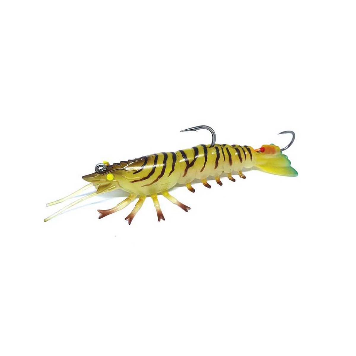 Barambah Stinger Shrimp HD Soft Plastic Lure 125mm Tiger Prawn, Tiger Prawn, bcf_hi-res