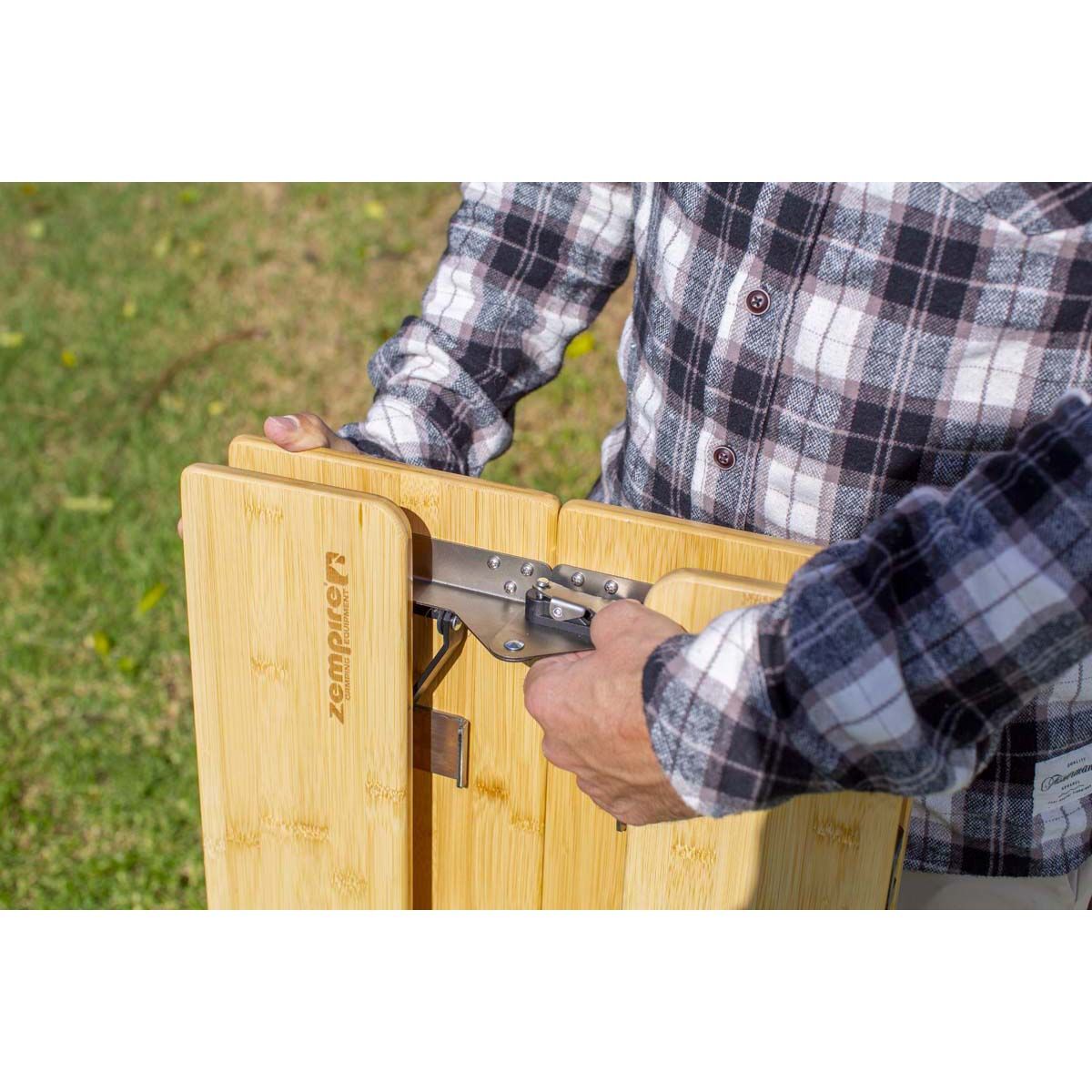 Zempire Kitpac Pro Large Bamboo Camping Table, , bcf_hi-res