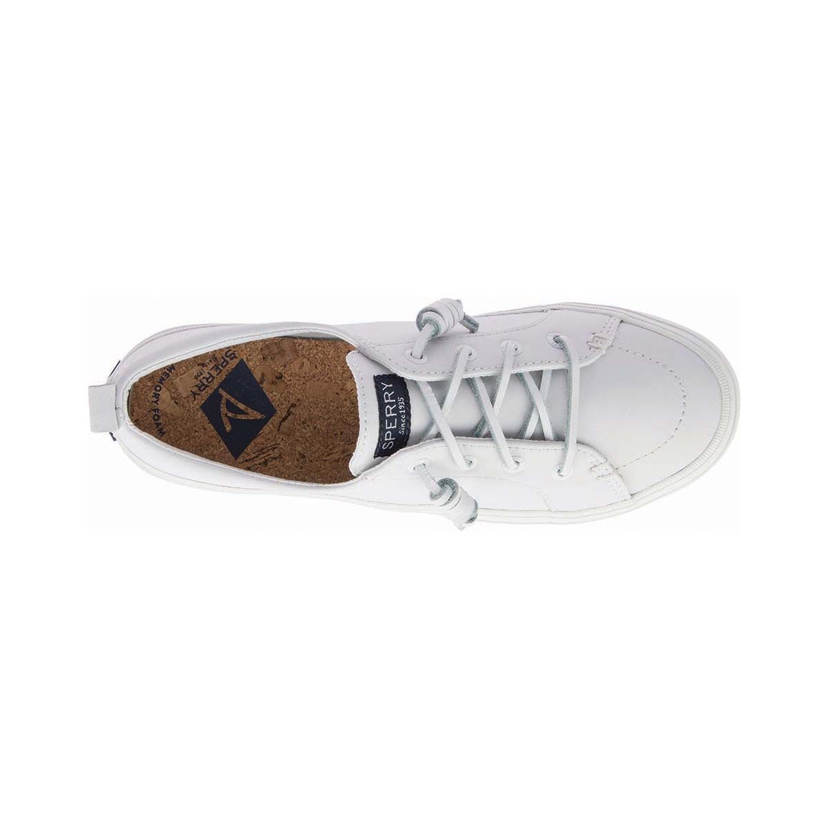 Sperry Women's Crest Vibe Leather Sneakers White 6, White, bcf_hi-res
