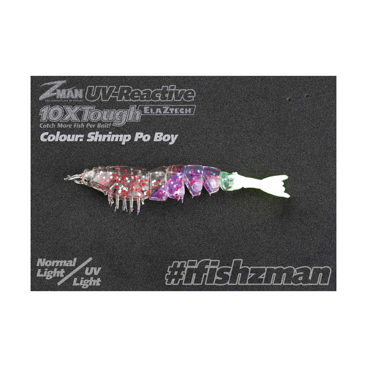 ZMan Lure EZ ShrimpZ Soft Plastic Lure 3.5in 4 Pack Shrimp Po Boy, Shrimp Po Boy, bcf_hi-res