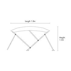 Bowline 3 Bow Black Bimini Kit 1.5-1.7m, , bcf_hi-res