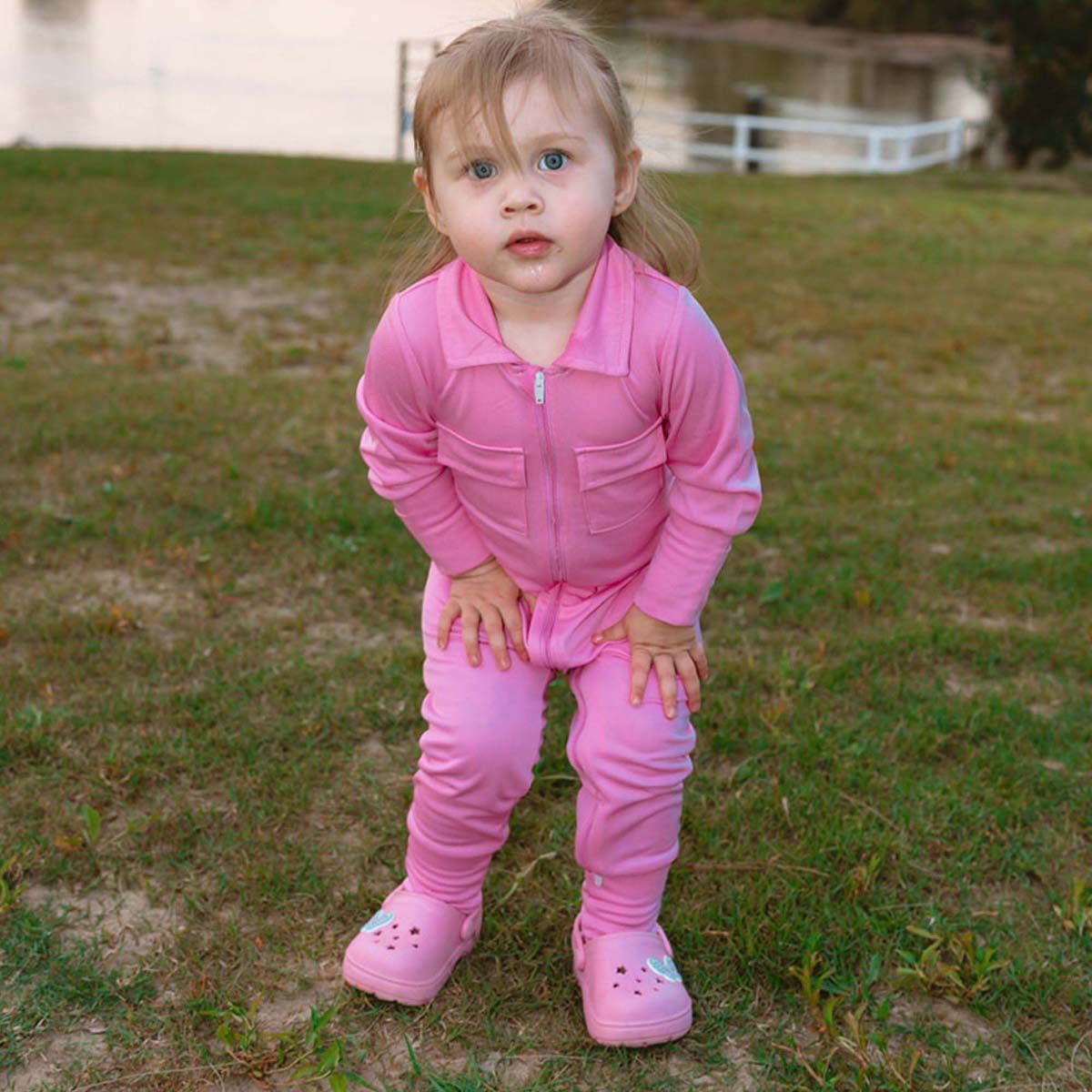 Little Fisho UV Defender Kids Onesie Coral Coral Pink 000, Coral Pink, bcf_hi-res