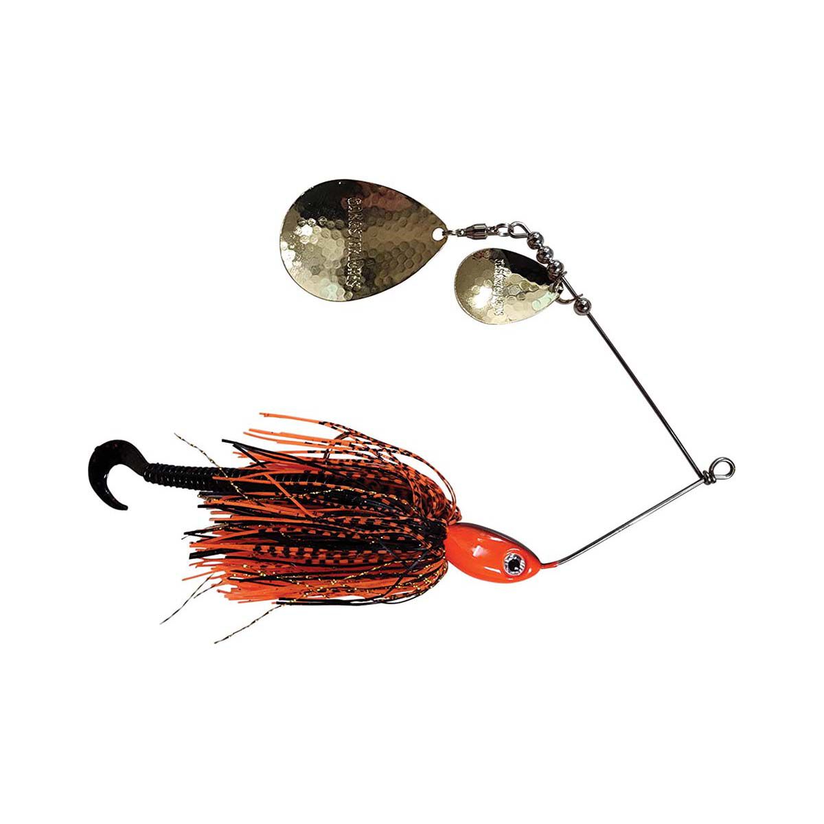 Gangster Bidgee Bait Spinner Bait Lure Brass 1oz Orange Black, Orange Black, bcf_hi-res