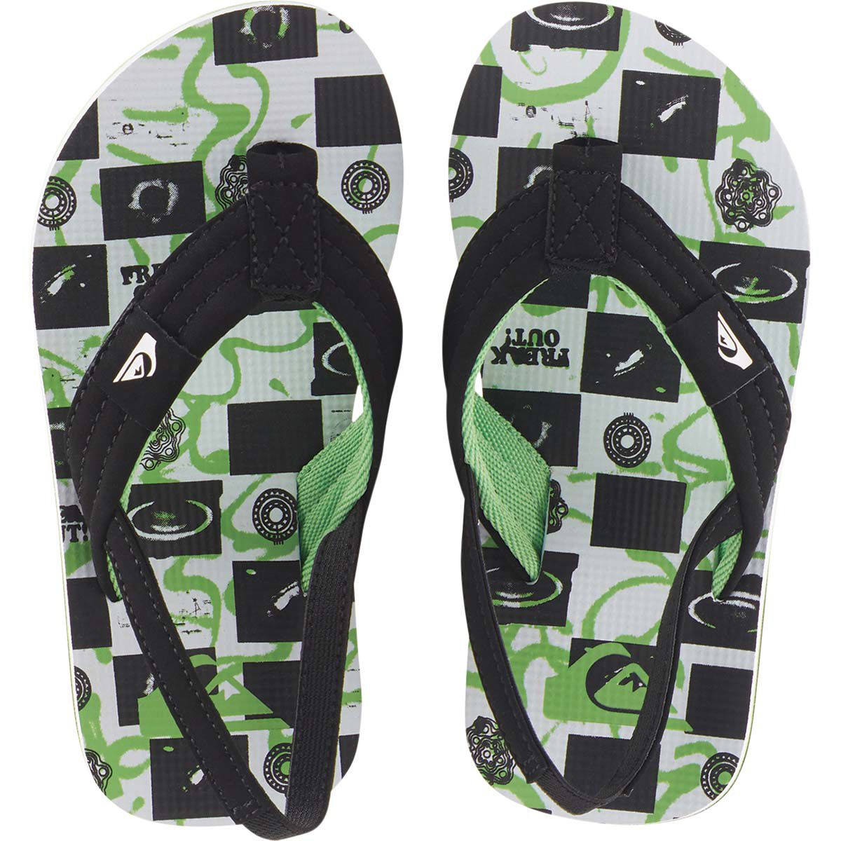 Quiksilver Kids Molokai Layback Thongs Black / White 8, Black / White, bcf_hi-res