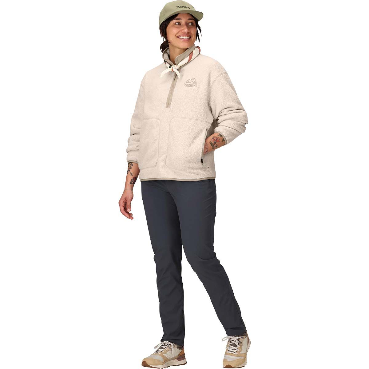 Marmot Women's Wanderer High Pile Fleece Pullover, Bark, bcf_hi-res
