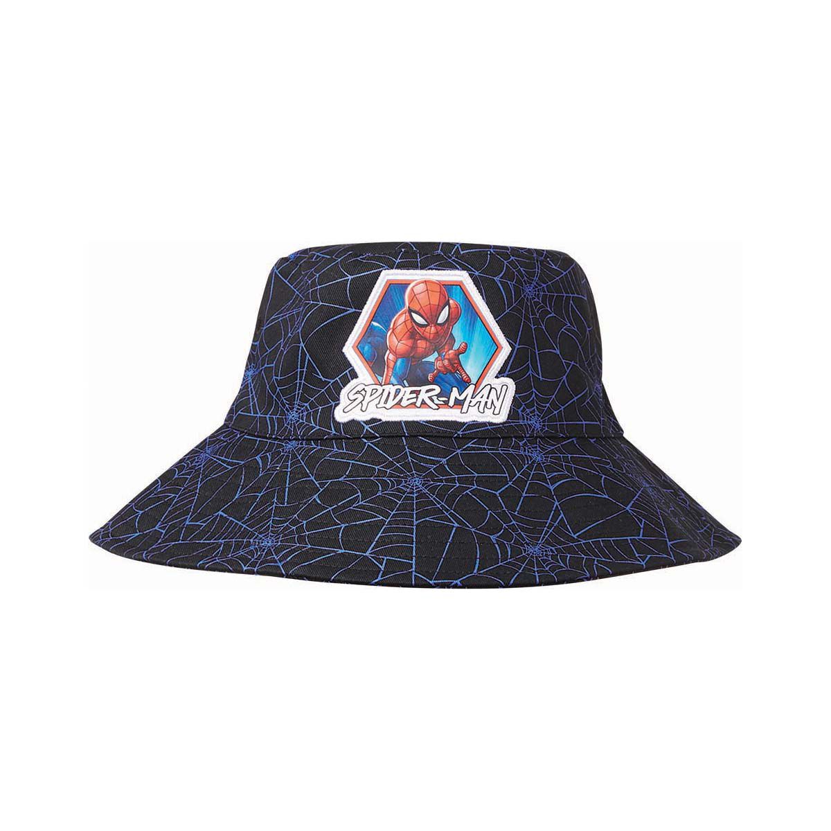 Marvel Kids' Spiderman Hat Black 6-8, Black, bcf_hi-res