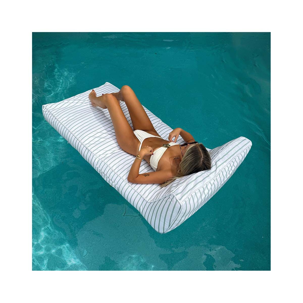SUNNYLiFE La Palma Luxe Sage Inflatable Lie-On Lounge, , bcf_hi-res