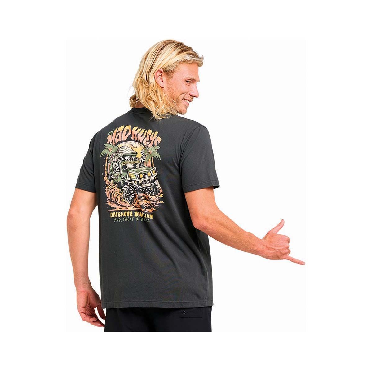 The Mad Hueys Men&rsquo;s Mud Sweat & Beers Short Sleeve Shirt, Vintage Black, bcf_hi-res