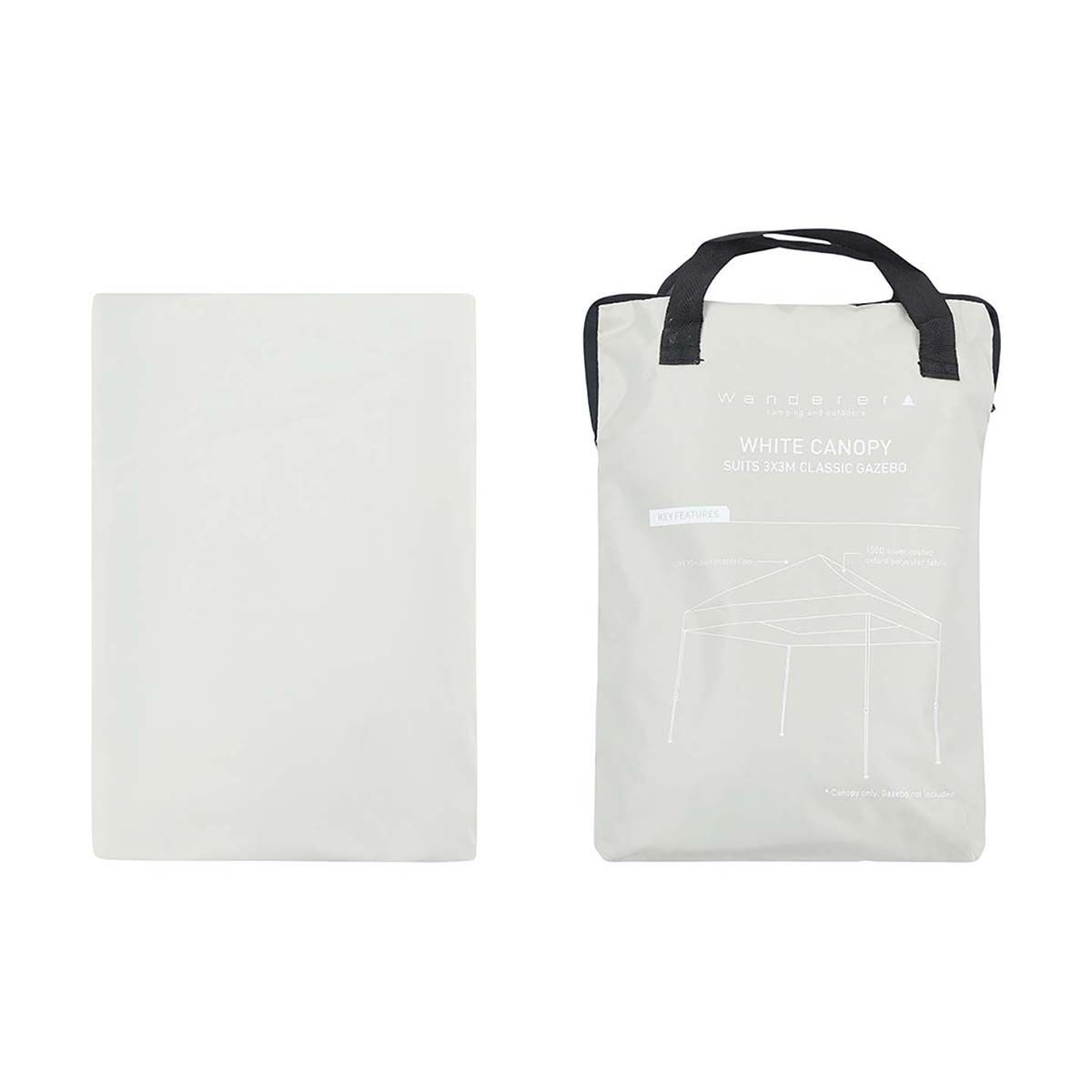 Wanderer Classic Gazebo Canopy 3x3m White, White, bcf_hi-res