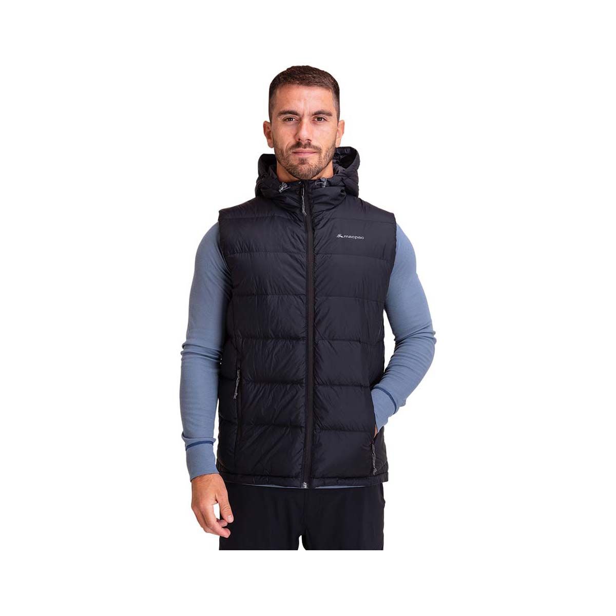 Macpac Men's Halo Hooded Down Puffer Vest V2 Black 2XL, Black, bcf_hi-res