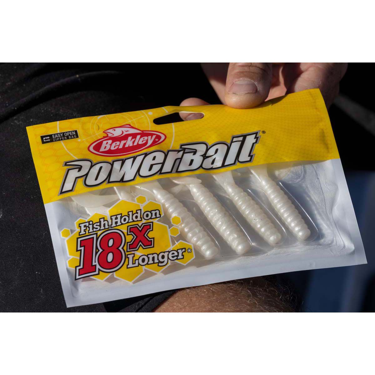 Berkley PowerBait Grub Soft Plastic Lure 4in Pearl White, Pearl White, bcf_hi-res